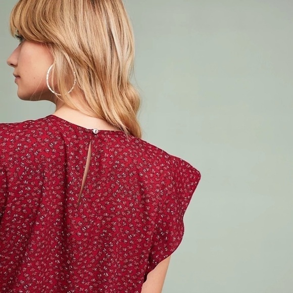 Anthropologie Ranna Gil Markie Cutwork Flutter Top - Picture 4 of 8